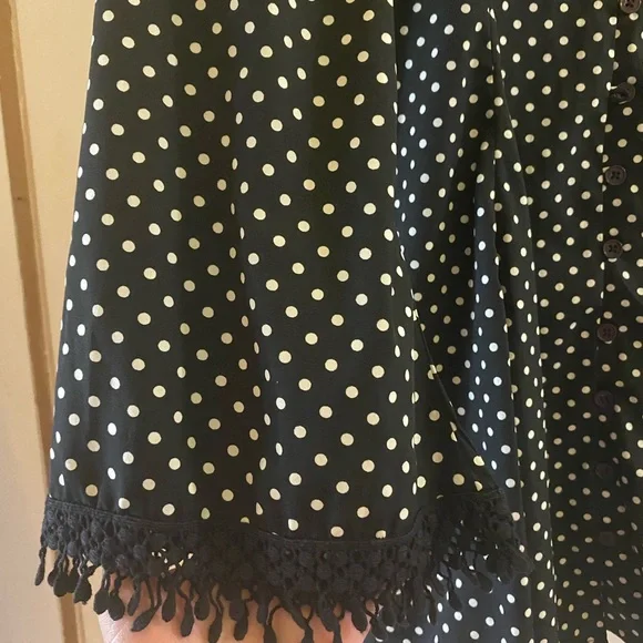 American Rag Black and White Polka Dot Blouse - Picture 2 of 5